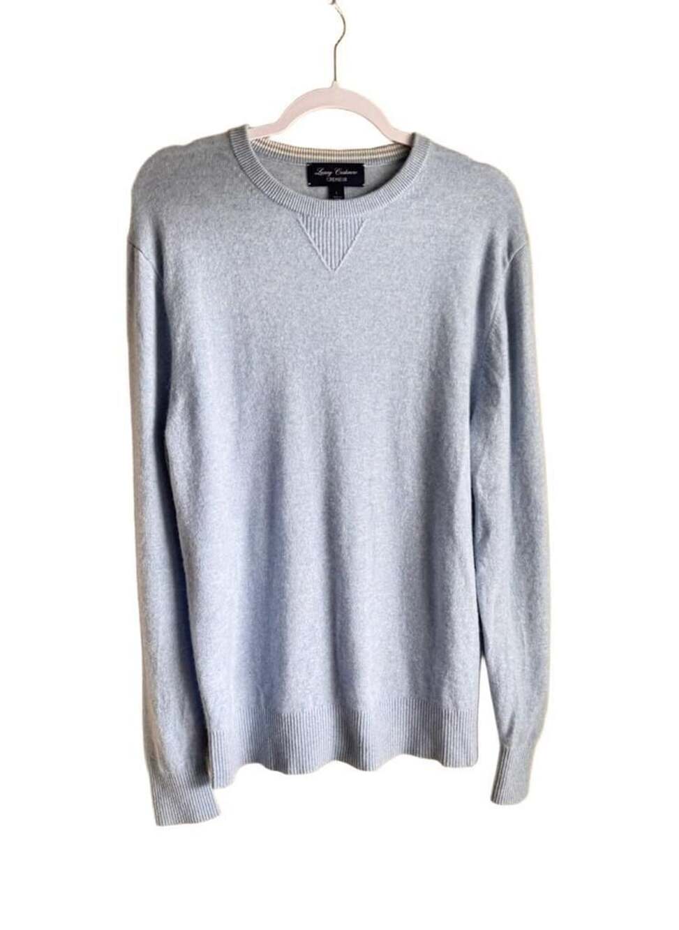 Cashmere Crewneck Sweater Size L Light Blue
